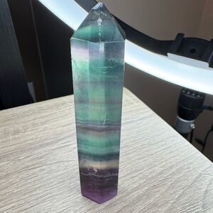 Multicolor Fluorite Crystal Tower